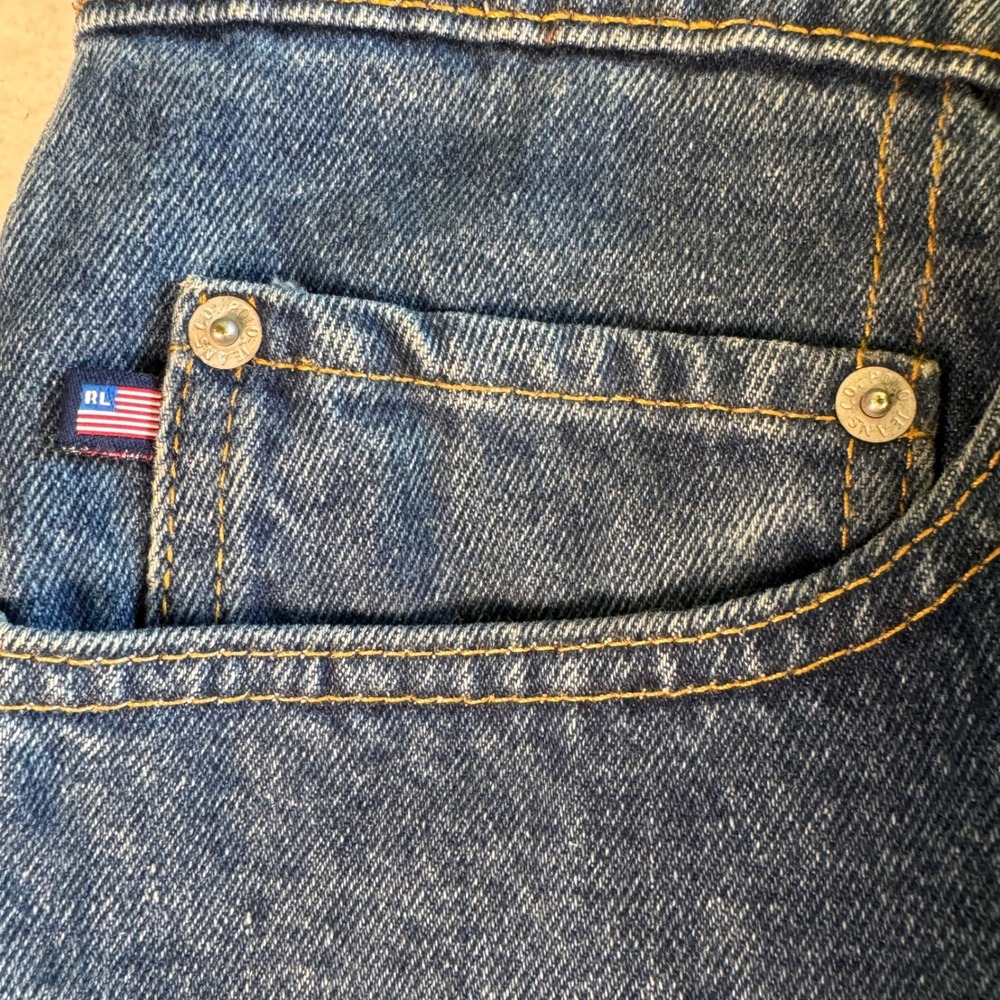 Vtg Polo Jeans Ralph Lauren Mens Relaxed Denim Blue Medium Wash 38x32 90s Y2K - Picture 10 of 12